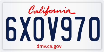 CA license plate 6XOV970