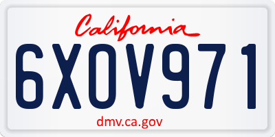 CA license plate 6XOV971