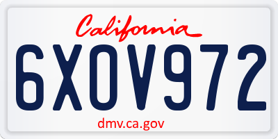 CA license plate 6XOV972