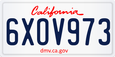CA license plate 6XOV973