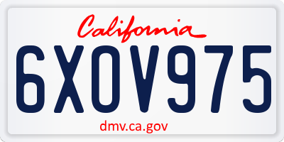 CA license plate 6XOV975