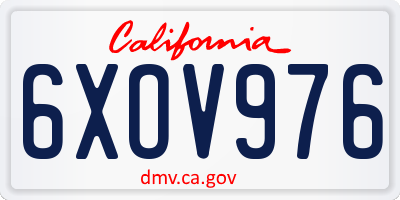 CA license plate 6XOV976