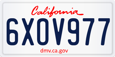 CA license plate 6XOV977