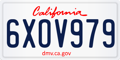 CA license plate 6XOV979