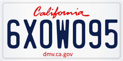 CA license plate 6XOW095