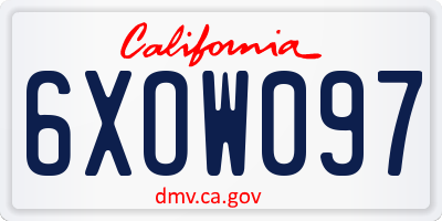 CA license plate 6XOW097