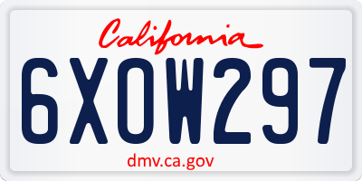 CA license plate 6XOW297