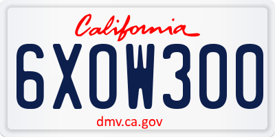 CA license plate 6XOW300