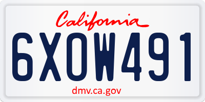 CA license plate 6XOW491