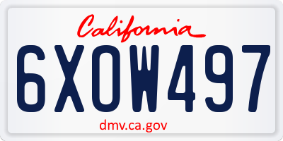 CA license plate 6XOW497