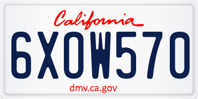 CA license plate 6XOW570