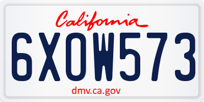 CA license plate 6XOW573