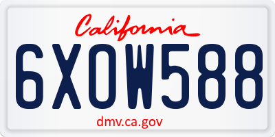 CA license plate 6XOW588