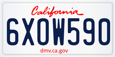 CA license plate 6XOW590