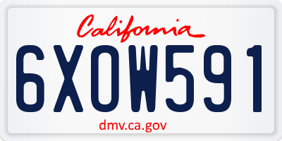 CA license plate 6XOW591