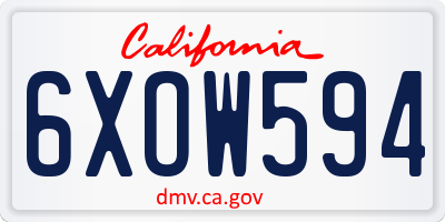 CA license plate 6XOW594