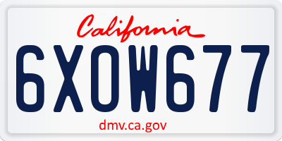 CA license plate 6XOW677
