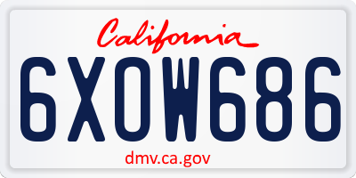 CA license plate 6XOW686