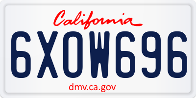 CA license plate 6XOW696