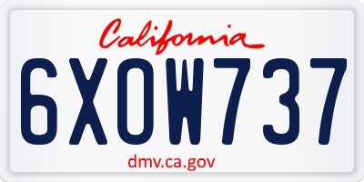 CA license plate 6XOW737