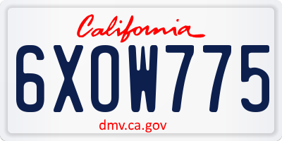 CA license plate 6XOW775