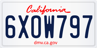 CA license plate 6XOW797