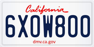 CA license plate 6XOW800