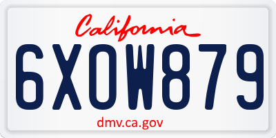 CA license plate 6XOW879