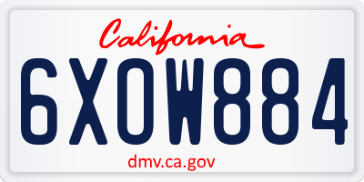 CA license plate 6XOW884