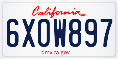 CA license plate 6XOW897