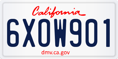 CA license plate 6XOW901