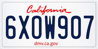 CA license plate 6XOW907