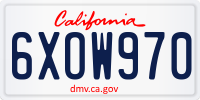 CA license plate 6XOW970
