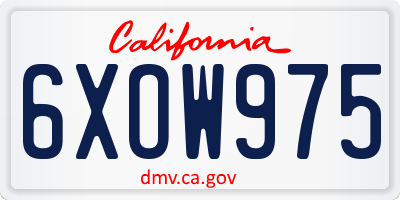 CA license plate 6XOW975