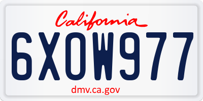 CA license plate 6XOW977