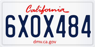 CA license plate 6XOX484