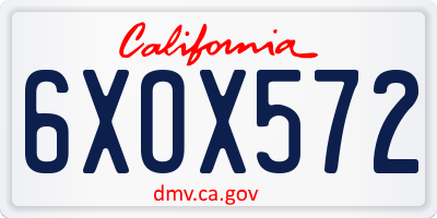 CA license plate 6XOX572