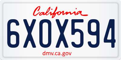 CA license plate 6XOX594
