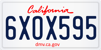 CA license plate 6XOX595