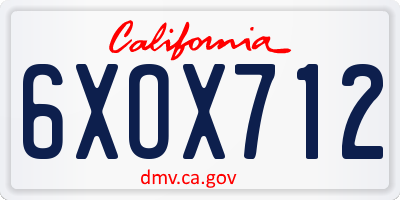 CA license plate 6XOX712