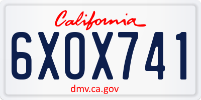 CA license plate 6XOX741
