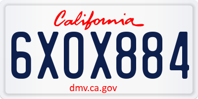 CA license plate 6XOX884