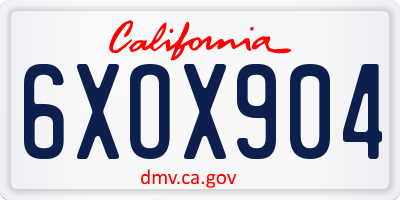 CA license plate 6XOX904
