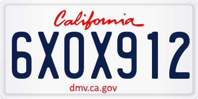 CA license plate 6XOX912