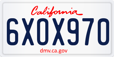 CA license plate 6XOX970