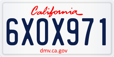 CA license plate 6XOX971