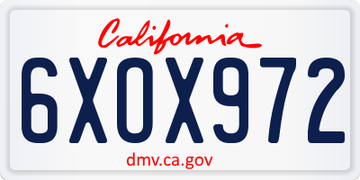 CA license plate 6XOX972