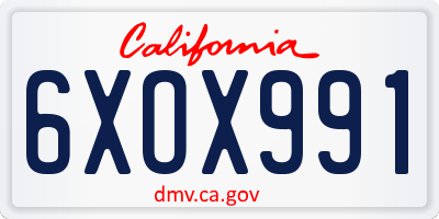 CA license plate 6XOX991