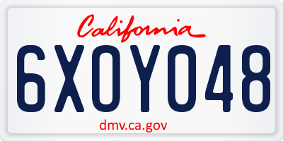 CA license plate 6XOY048