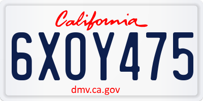 CA license plate 6XOY475